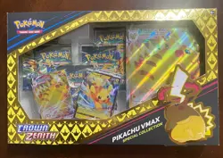 Pokemon Crown Zenith Pikachu VMAX Special Collection Box 5 Booster Packs Promo - Image 1