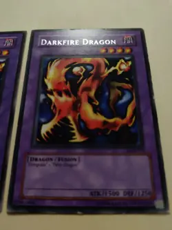 2x YUGIOH! DARKFIRE DRAGON LOB-019 LOB-019 RARE LP/MP - Image 3