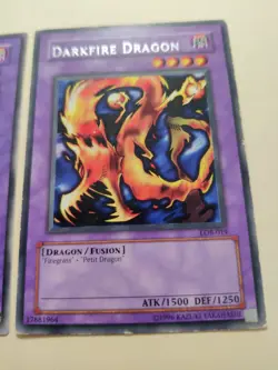 2x YUGIOH! DARKFIRE DRAGON LOB-019 LOB-019 RARE LP/MP - Image 4