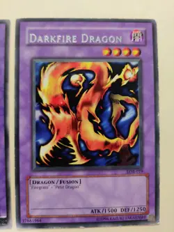 2x YUGIOH! DARKFIRE DRAGON LOB-019 LOB-019 RARE LP/MP - Image 5