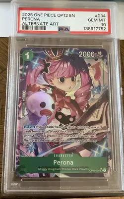 One Piece Perona OP12-034 Alt Art PSA 10 Gem Mint Legacy of the Master English - Image 1
