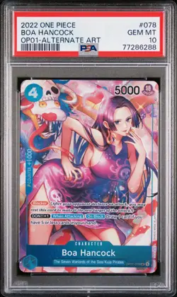 PSA 10 One Piece Boa Hancock SR Alt Art OP01-078 Romance Dawn English Gem Mint - Image 1
