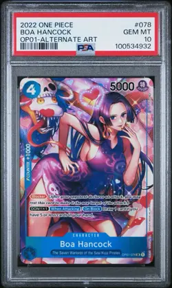 PSA 10 One Piece Boa Hancock SR Alt Art OP01-078 Romance Dawn English Gem Mint - Image 1