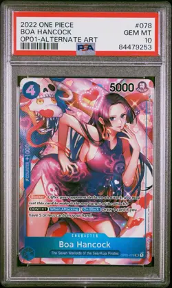 PSA10 2022 One Piece English Boa Hancock SR Alt Art OP01-078 Romance Dawn - Image 1