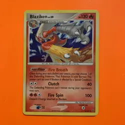 Blaziken Holo Rare LP 3/127 Pokemon Platinum Base Set Card TCG 003/127 LP DP - Image 2