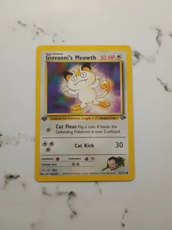 Giovanni's Meowth First Edition 74/132 LP Pokemon Gym Challenge Vintage WOTC - Image 1