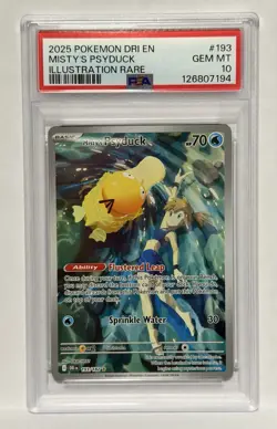 2025 Misty's Psyduck 193/182 IR Pokemon Destined Rivals PSA 10 - Image 1