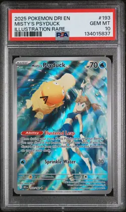 PSA 10 2025 Misty's Psyduck 193/182 IR Pokemon Destined Rivals - Image 1