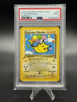 PSA 9 - Flying Pikachu #25 2000 World Collection Promo German - Pokemon TCG - Image 1