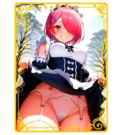 Waifu Anime Cards TCG | Ram - Re:Zero | GP [ METAL CARD ] Sexy Hentai Girl - Image 1