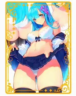 Waifu Anime Cards TCG | Rem - Re:Zero [ METAL CARD ] GP - Sexy Hentai Anime Girl - Image 2