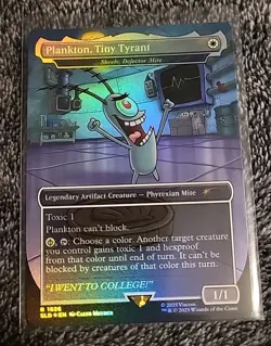 MTG Plankton, Tiny Tyrant Skrelv, Defector Mite FOIL Secret Lair SpongeBob 1926 - Image 1