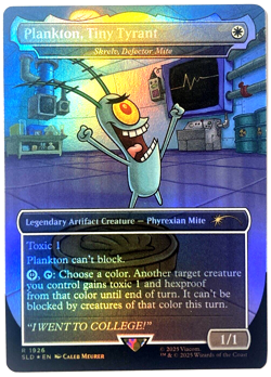 MTG Plankton, Tiny Tyrant Skrelv, Defector Mite FOIL Secret Lair SpongeBob 1926 - Image 1