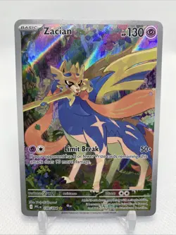 Pokemon TCG Zacian 100/094 Me02: Phantasmal Flames Illustration Rare Holo - Image 1