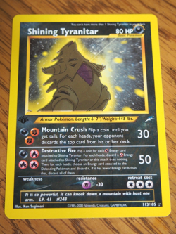 Pokemon 2002 1st Edition Neo Destiny Shining Tyranitar holo card PSA 9 - Image 5
