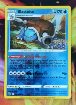 Blastoise 017/078 LP/MP Pokemon GO 2022 Reverse Holo Sword Shield Pokemon Card - Image 1