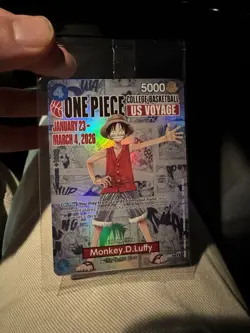 Bandai Namco One Piece Monkey.D.Luffy US Voyage Promo Holo Card P-055 - Image 1