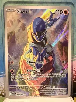 Pokemon Sawk Illustration Rare Holo 130/086 Sv: White Flare Basic TCG Card - Image 1