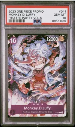 2023 Monkey D. Luffy P-041 EN Promo | One Piece Pirates Party Vol. 5 PSA 10 - Image 1