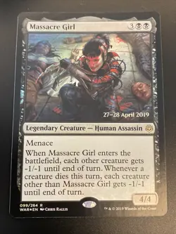 FOIL Massacre Girl 099/264 Prerelease Stamped MTG War Of The Spark English NM - Image 1