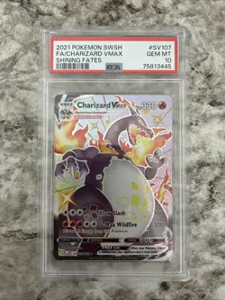 2021 POKEMON CHARIZARD VMAX SV107/SV122 SHINING FATES PSA 10 - Image 1