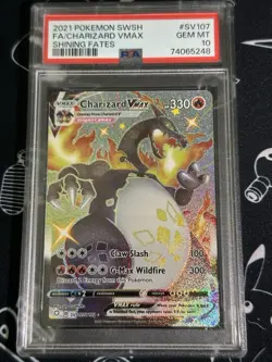 PSA 10 Charizard VMAX SV107/SV122 Pokemon 2021 Shining Fates Shiny Vault Card - Image 1