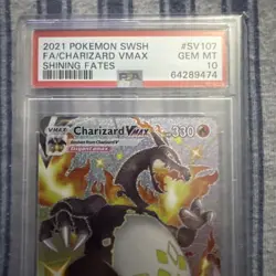 CHARIZARD VMAX 2021 Pokemon #SV107/SV122 PSA 10 GEM-MINT Shining Fates FULL ART - Image 4