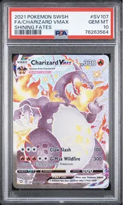 PSA 10 Charizard VMAX SV107/SV122 Pokemon 2021 Shining Fates Shiny Vault Card - Image 1