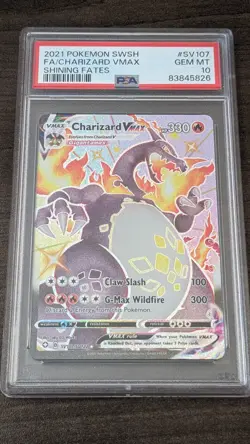 CHARIZARD VMAX 2021 Pokemon #SV107/SV122 PSA 10 GEM-MINT Shining Fates FULL ART - Image 1