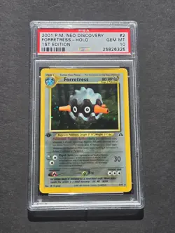 Pokemon PSA 10 1ST EDITION NEO DISCOVERY FORRETRESS 2/75 - GEM MINT - Image 1