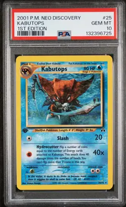 2001 POKEMON NEO DISCOVERY 1ST EDITION #25 KABUTOPS PSA 10 - Image 1