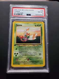 2001 Pokemon Neo Discovery 1st Edition #36 Yanma PSA 8 NM-MT - Image 1