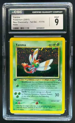 2001 Pokemon Neo Discovery 1st Edition Yanma Holo #17/75 CGC 9 - Image 1