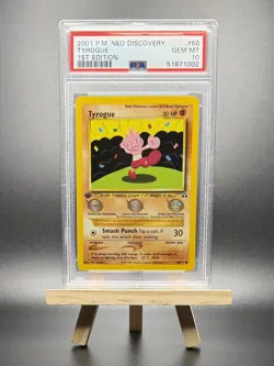 2001 POKEMON TYROGUE 1ST EDITION #66 NEO GENESIS DISCOVERY PSA 10 WOTC VINTAGE - Image 1