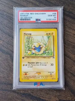 PSA 10 Gem Mint 2001 Pokemon Neo Discovery 1st Edition Mareep 58/75 - Image 1