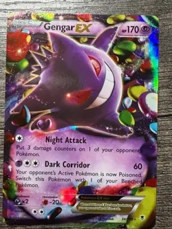 POKEMON GENGAR EX 34/119 ULTRA RARE HOLO 2014 LP-NM + NEW DARKRAI SLEEVE - Image 1