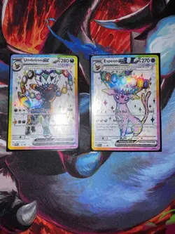 Pokemon Umbreon and Espeon Black Star Promo SVP175 SVP176 Figure Collection NM/M - Image 1