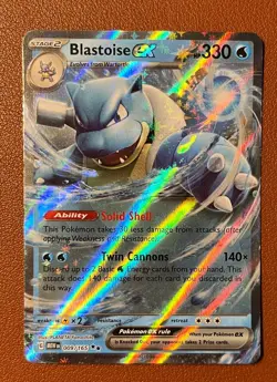Blastoise Ex 9/165 Pokemon TCG S&V 151 Double Rare Holo Lightly Played - Image 1