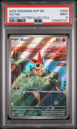 2025 POKEMON SVP EN-SV BLACK STAR PROMO #208 VICTINI PSA 9 - Image 1