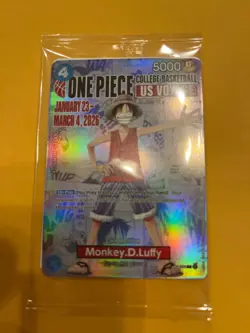 One Piece College Basketball US Voyage Monkey D. Luffy Card ~ Presale - Image 1