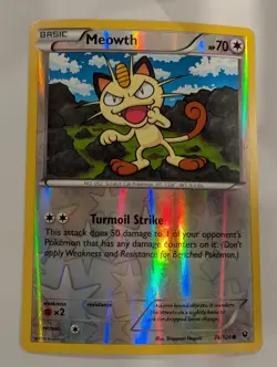 Meowth 74/124 - XY Fates Collide Pokemon Reverse Holo Foil Nice! - Image 1