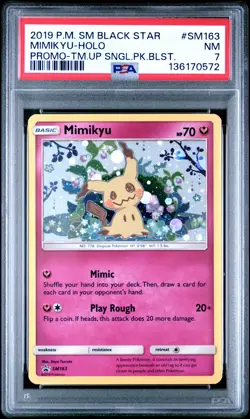 PSA 7 Mimikyu Holo #SM163 2019 Pokemon Sun & Moon Black Star Promo 0572 - Image 1