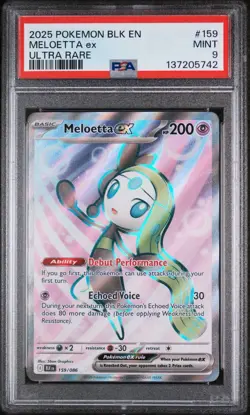 Pokemon TCG Black Bolt Full Art Ultra Rare Card Meloetta EX 159/086 - Image 1