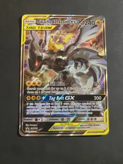 Pokemon TCG Pikachu & Zekrom GX Black Star Promo Card SM168 - Image 1