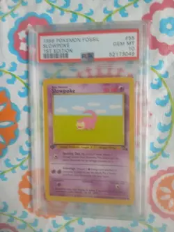 Pokemon Card 1st Edition Fossil #55 Slowpoke PSA 10 GEM MINT 1999 Vintage - Image 2