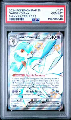 2024 POKEMON PAF EN-PALDEAN FATES SHINY ULTRA RARE #217 GARDEVOIR EX PSA 10 - Image 1