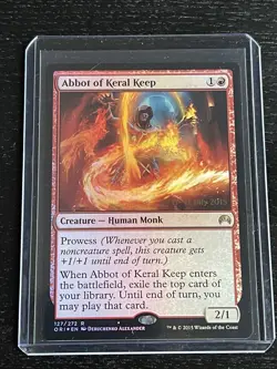 MTG Abbot of Keral Keep Origins 127/272 Foil Promo - Image 1