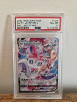 2022 POKEMON BRILLIANT STARS #TG15 FULL ART/SYLVEON VMAX PSA 10 from UK Seller - Image 1