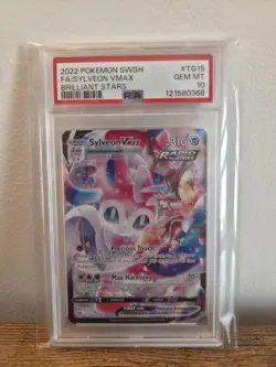 2022 POKEMON BRILLIANT STARS #TG15 FULL ART/SYLVEON VMAX PSA 10 from UK Seller - Image 3