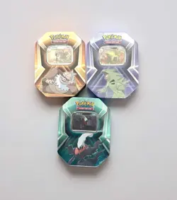 NEW Pokemon TCG Triple Whammy Tins Set Collector Tins (Set of 3) Factory Sealed - Image 1